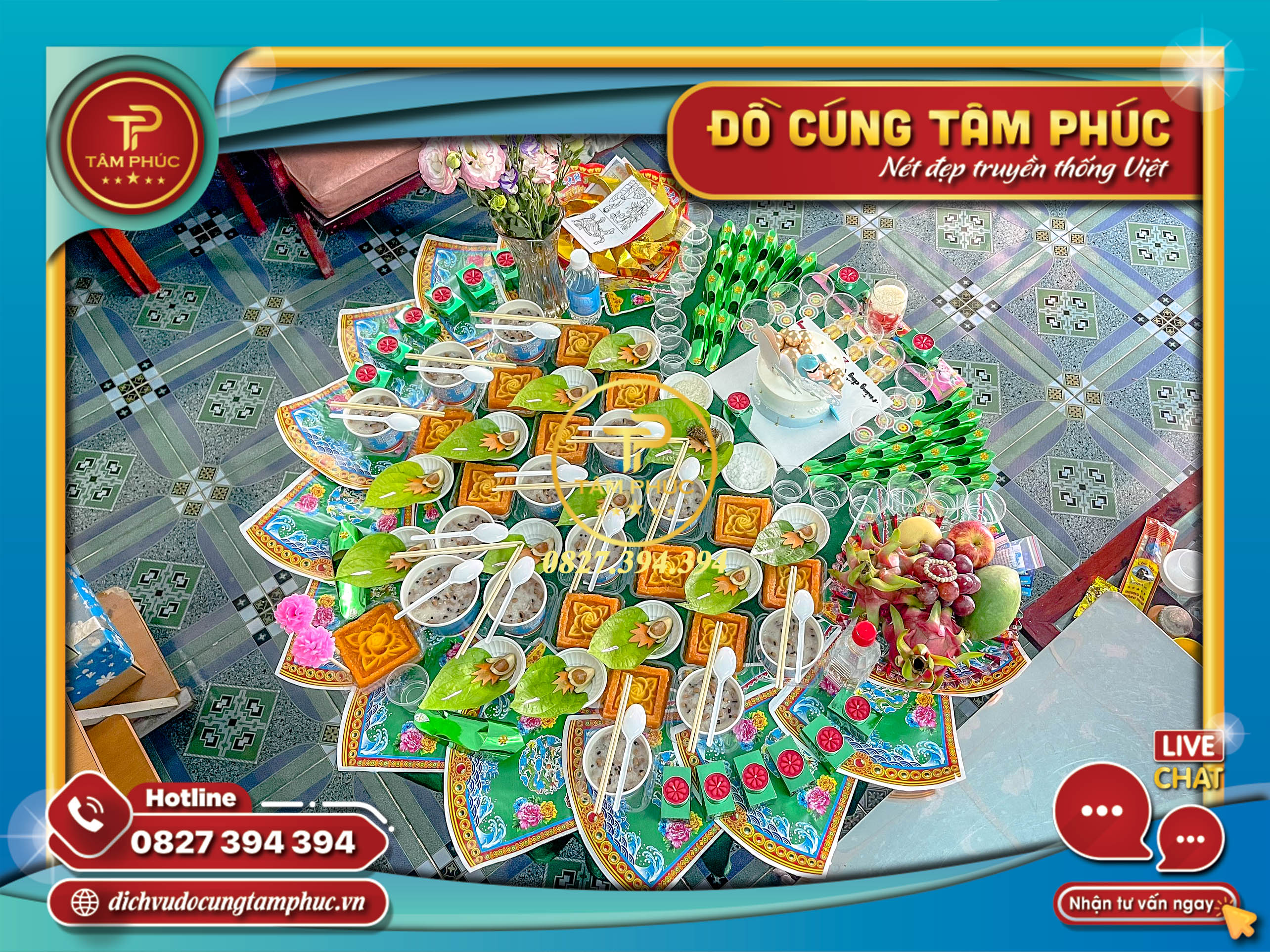 Mâm cúng Đầy Tháng - Thôi Nôi gói CHAY cho bé