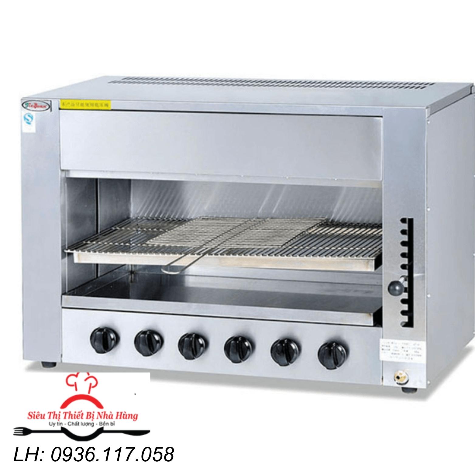 Lò nướng salamander 6 họng dùng gas