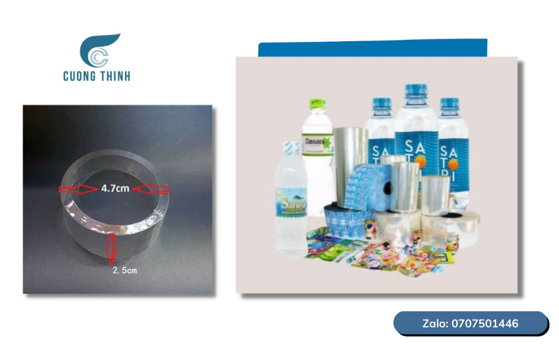 bán màng co pvc hở 2 đầu bọc nắp hũ yến