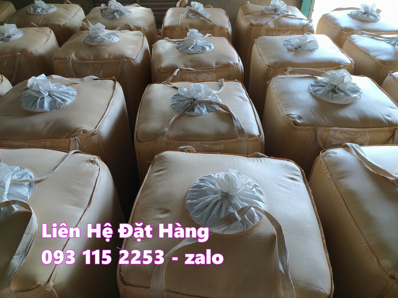 Bao tải cẩu bao jumbo dùng chứa và vận chuyển các vật liệu nặng