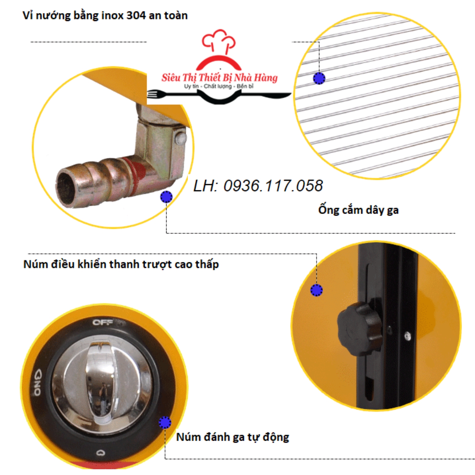 Bếp nướng hàu, bếp nướng BBQ 6 họng dài