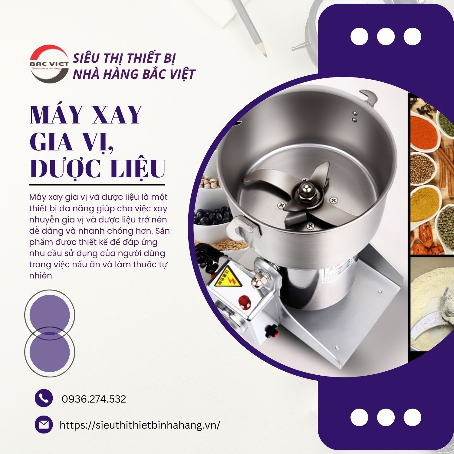 Máy xay dược liệu và gia vị - Nâu ăn thật dễ dàng