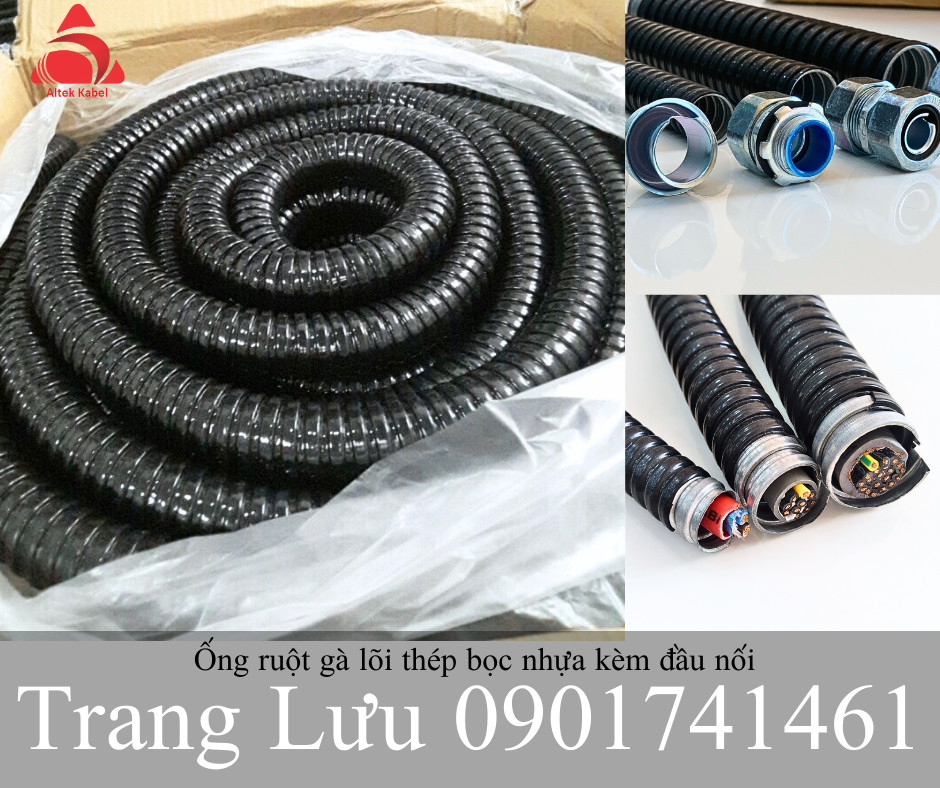 Ống ruột gà lõi thép bọc nhựa phi 44 (phi 1 1/2)