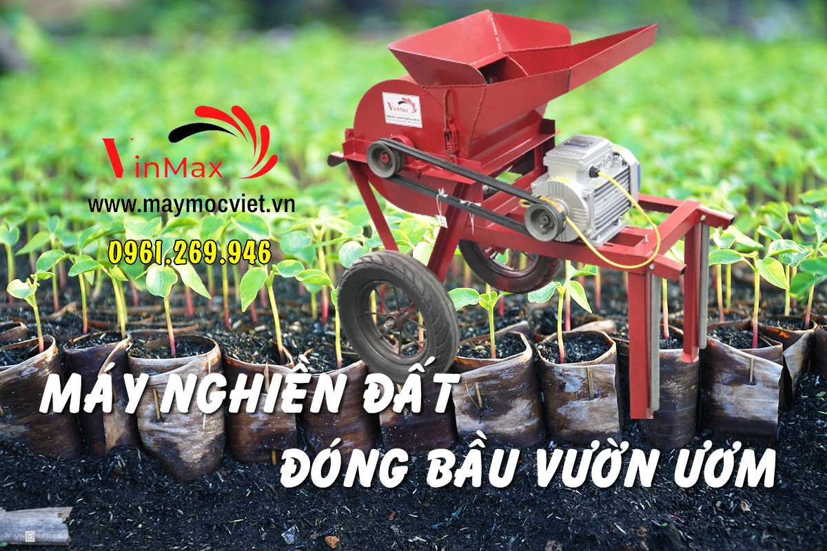 Máy nghiền đất đóng bầu cây cho vườn ươm Vinmax VMND26