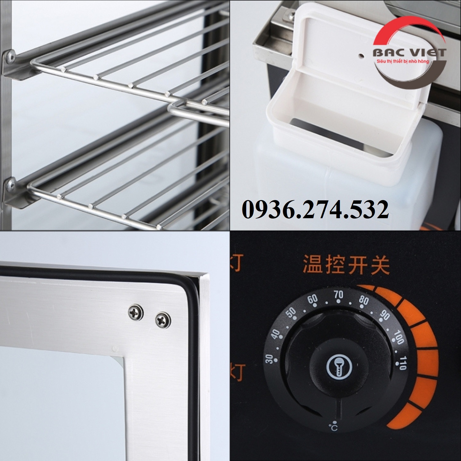 Tủ hấp bánh bao Trung Quốc 5 tầng kính 2 lớp