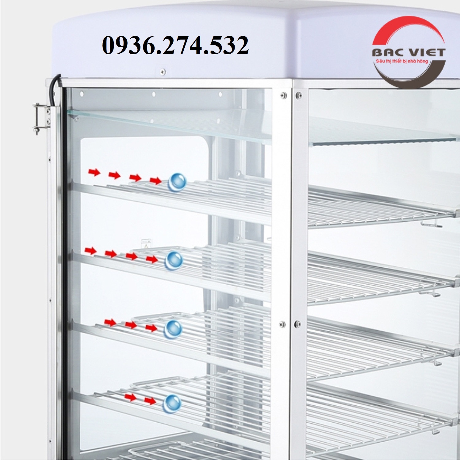 Tủ hấp bánh bao Trung Quốc 5 tầng kính 2 lớp