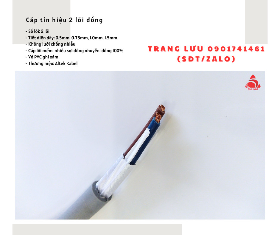 Cáp tín hiệu báo cháy 2x0.5mm tại Hà Nội, Đà Nẵng, Hồ Chí Minh