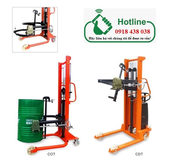 Xe nâng phuy: xe nâng di chuyển phuy và xe nâng quay đổ phuy giá rẻ