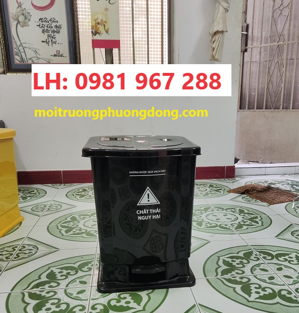 Thùng rác y tế 30 lít đạp chân, thùng rác phân loại rác thải 30L