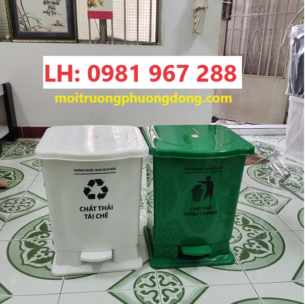 Thùng rác y tế 30 lít đạp chân, thùng rác phân loại rác thải 30L