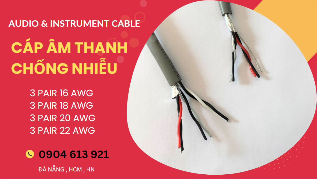 Dây tín hiệu âm thanh chống nhiễu 3 pair 16/18/20/22AWG