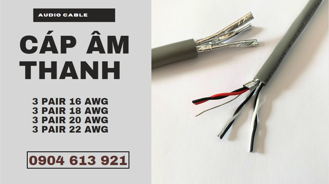Dây tín hiệu âm thanh chống nhiễu 3 pair 16/18/20/22AWG