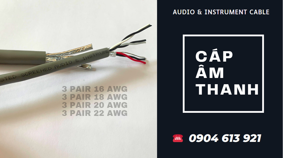 Dây tín hiệu âm thanh chống nhiễu 3 pair 16/18/20/22AWG