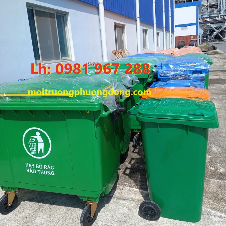 Thùng rác 660l 4 bánh xe nhựa HDPE chất lượng giá rẻ
