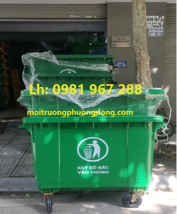 Thùng rác 660l 4 bánh xe nhựa HDPE chất lượng giá rẻ