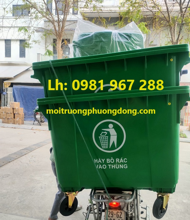 Thùng rác 660l 4 bánh xe nhựa HDPE chất lượng giá rẻ