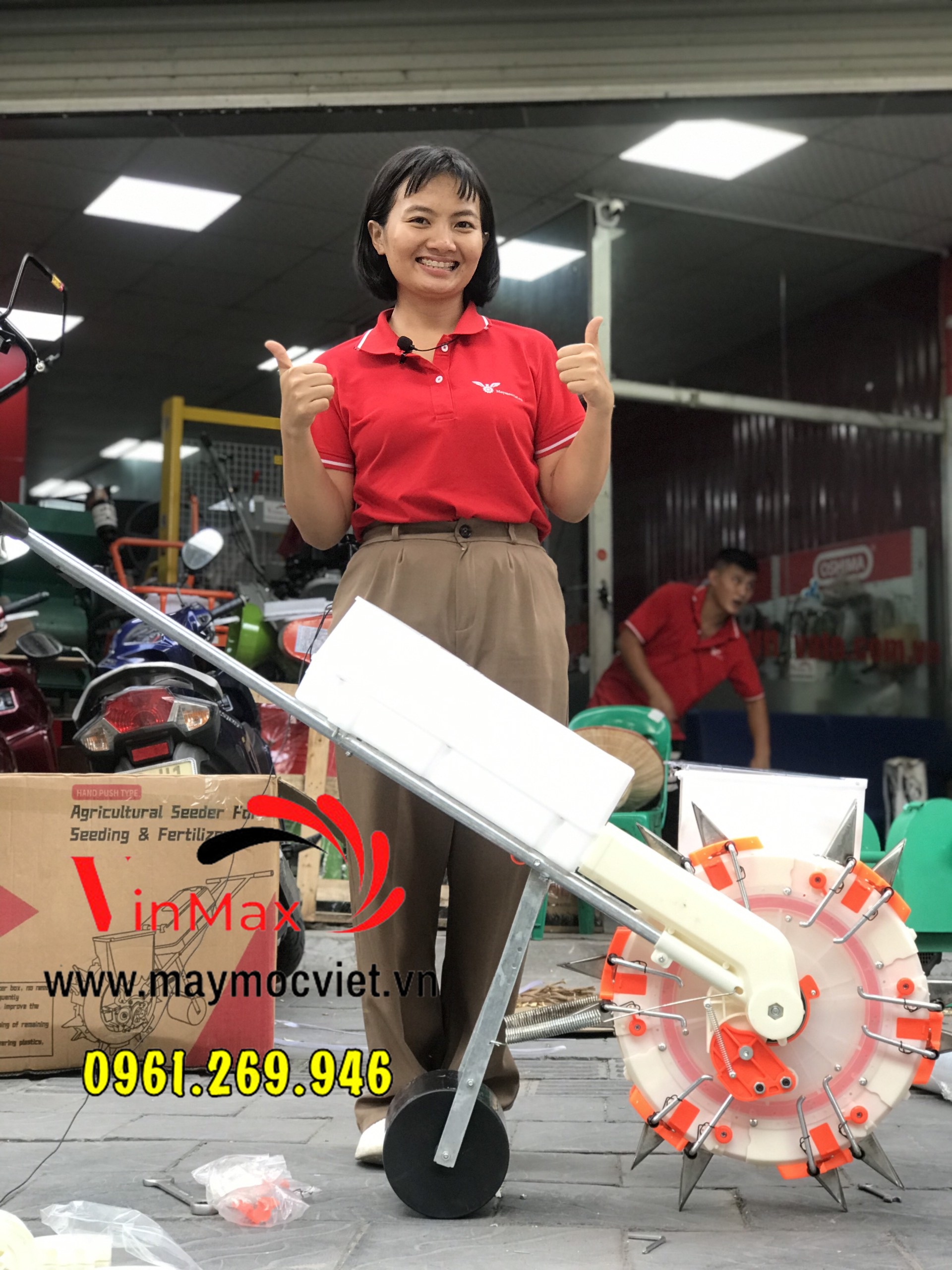 Máy gieo hạt bón phân 2 chức năng Vinmax GH888