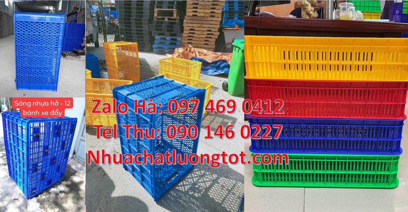 Bán sóng nhựa đựng trái cây giá rẻ, sóng nhựa đựng rau củ quả có nắp đ