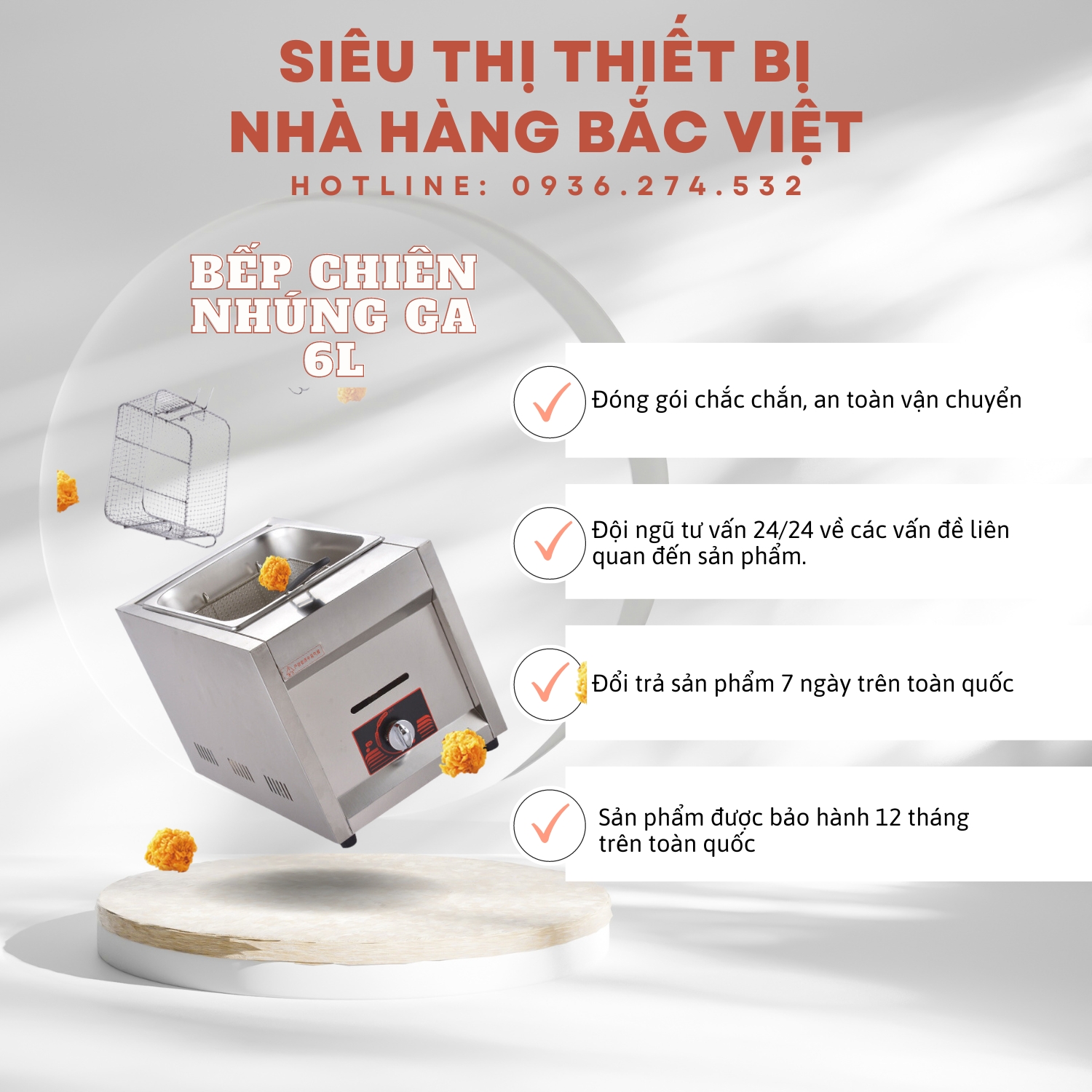 Bếp chiên nhúng nhiên liệu 6L - bảo hành 12 tháng