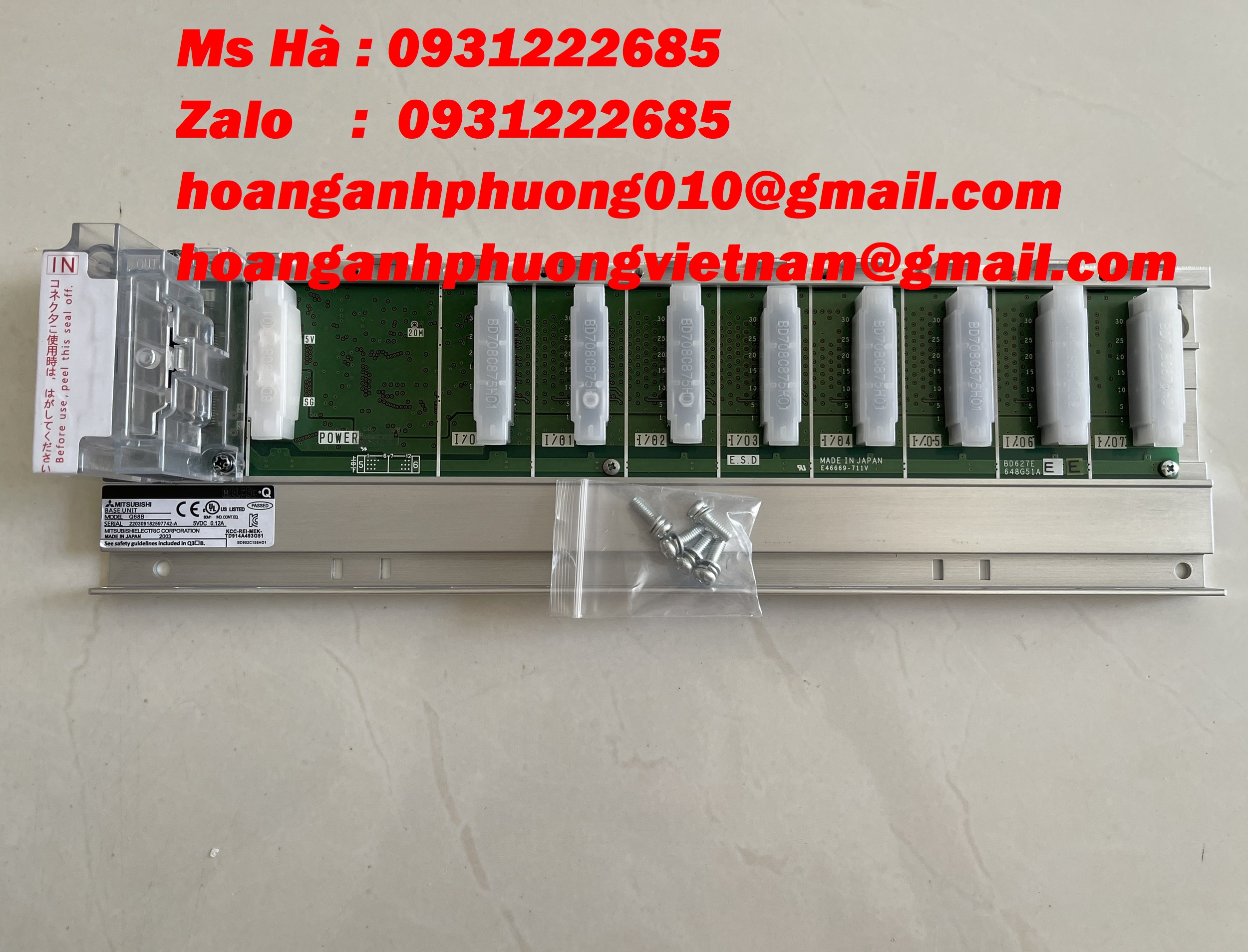 Khe cắm PLC mitsubishi Q68B - bảo hành toàn quốc