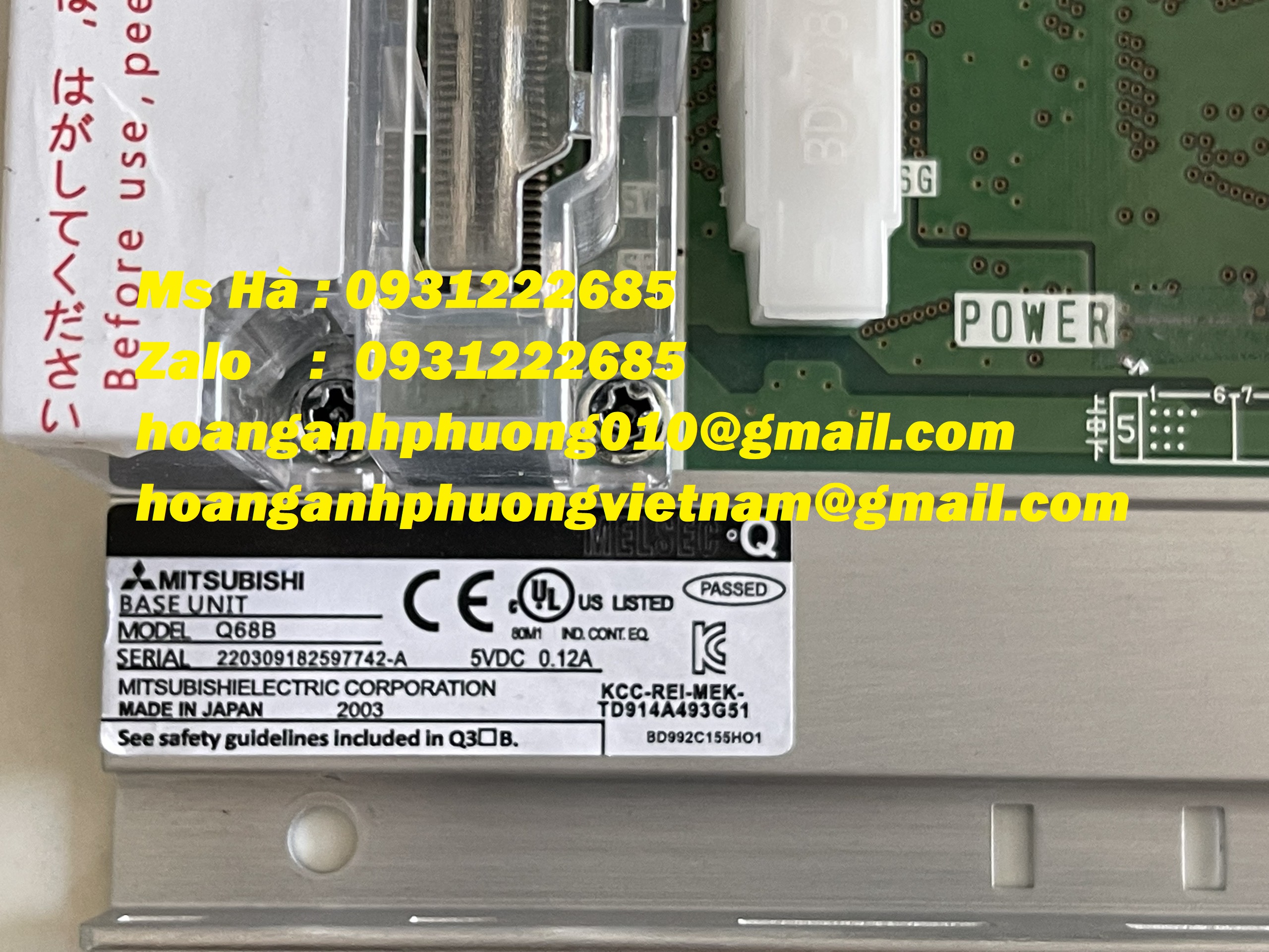 Khe cắm PLC mitsubishi Q68B - bảo hành toàn quốc