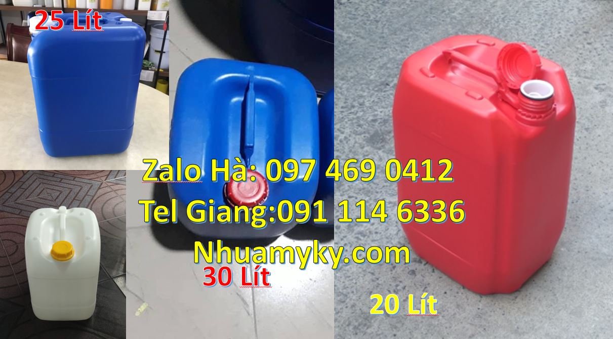 Bán can nhựa 25l có nắp thoát khí đựng hóa chất,can nhựa 30l đựng nước
