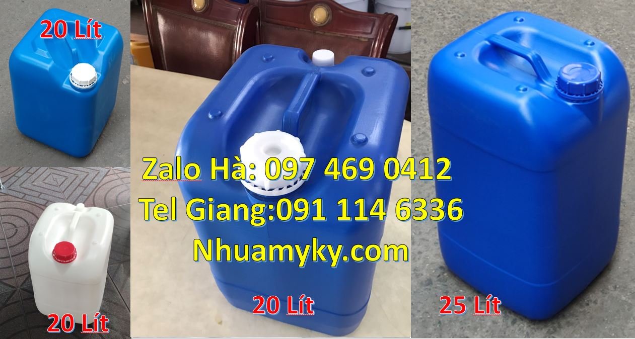 Bán can nhựa 25l có nắp thoát khí đựng hóa chất,can nhựa 20l đựng nuoc