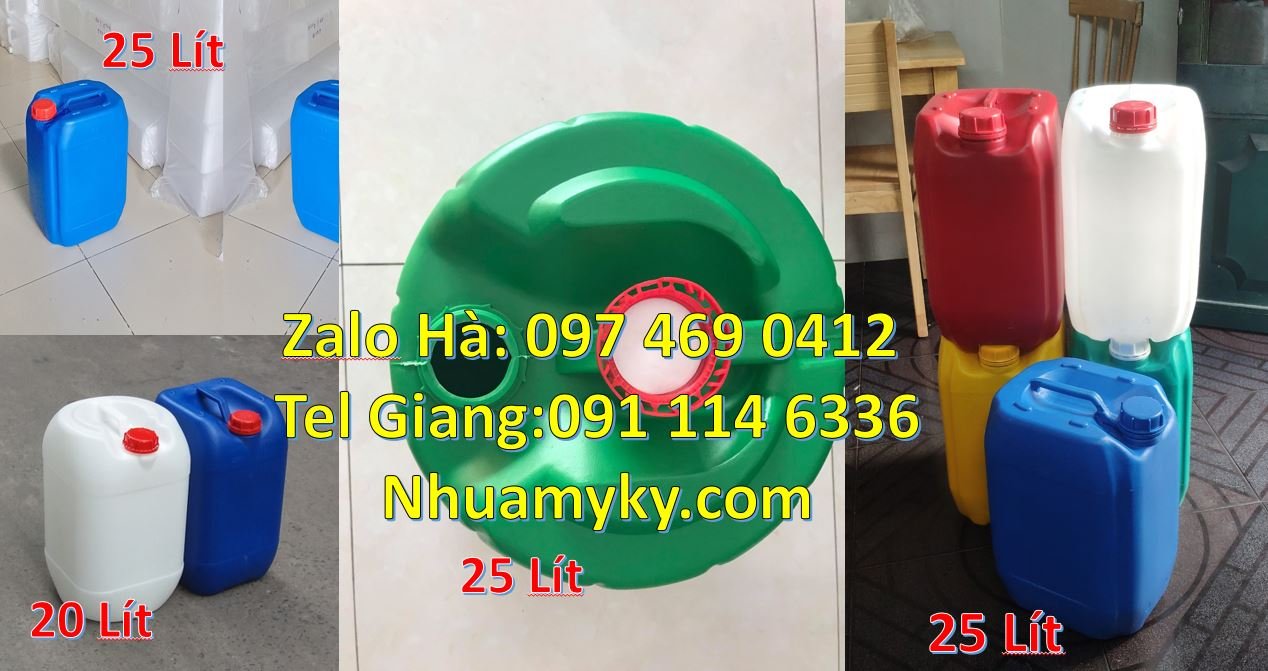 Bán can nhựa 25l có nắp thoát khí đựng hóa chất,can nhựa 20l đựng nuoc
