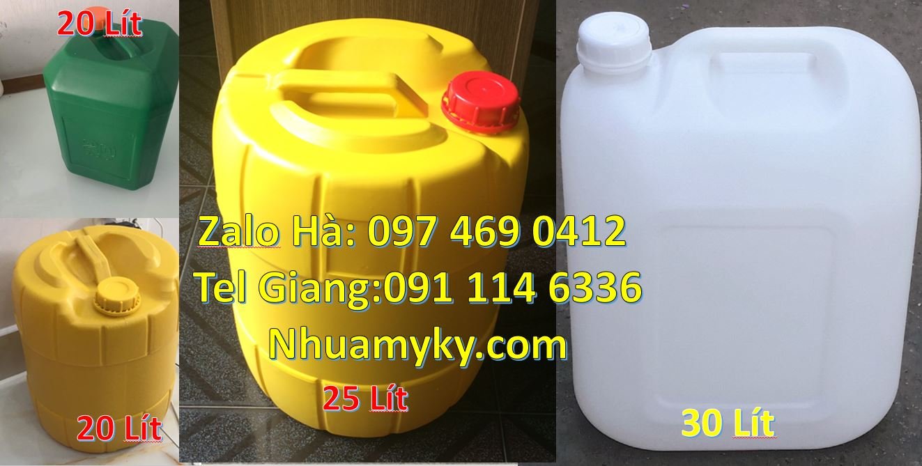 Bán can nhựa 25l có nắp thoát khí đựng hóa chất,can nhựa 20l đựng nuoc