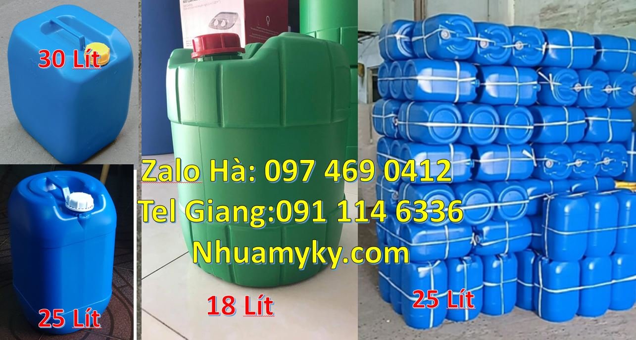 Bán can nhựa 25l có nắp thoát khí đựng hóa chất,can nhựa 20l đựng nuoc