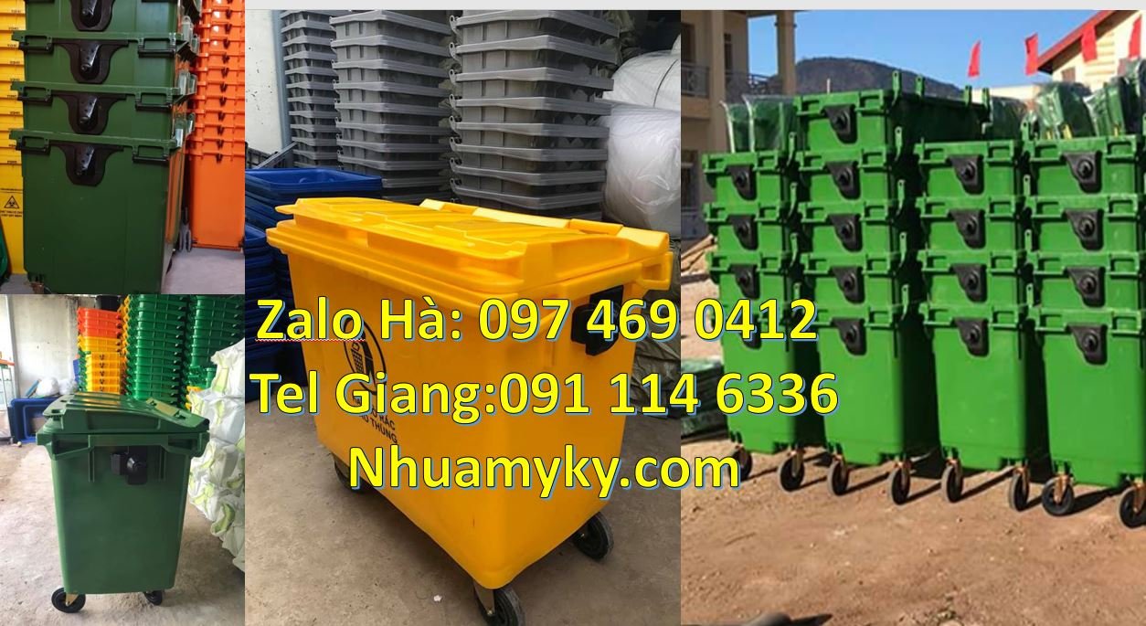 Bán xe thu gom rác 660l 4 bánh xe,xe thu gom rác 1000l có tay đẩy rẻ
