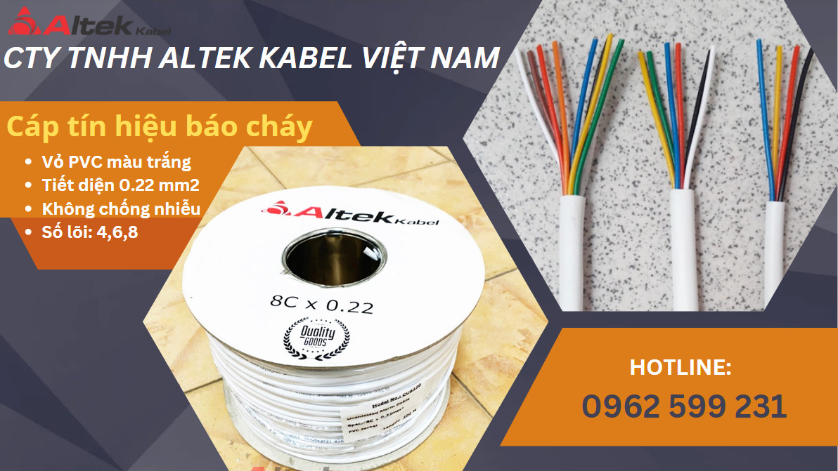 Cáp tín hiệu báo cháy Altek kabel/ Cáp chậm cháy/ báo khói