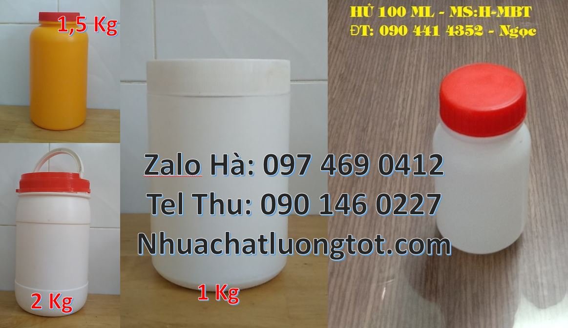 Bán hũ nhựa 600ml đựng hóa chất,hũ nhựa 1k trắng nắp vặn chất lượng ca