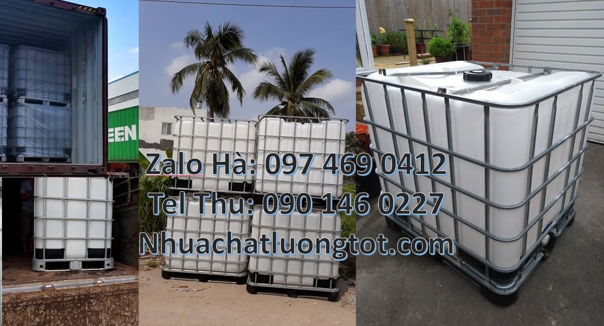 Bán tank nhựa 1000l màu trắng đựng hóa chất,thùng nhựa ibc 1000l cũ rẻ