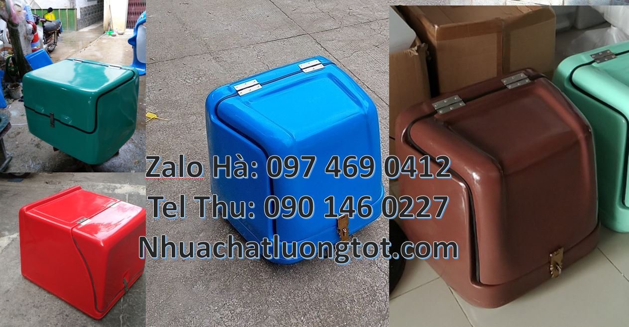 Bán thùng giao hàng đằng sau xe máy giá rẻ,thùng giao đồ ăn nhanh nước