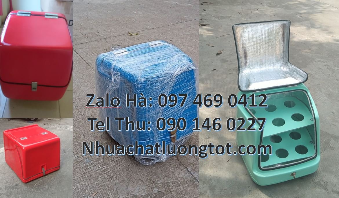 Bán thùng giao hàng đằng sau xe máy giá rẻ,thùng giao đồ ăn nhanh nước