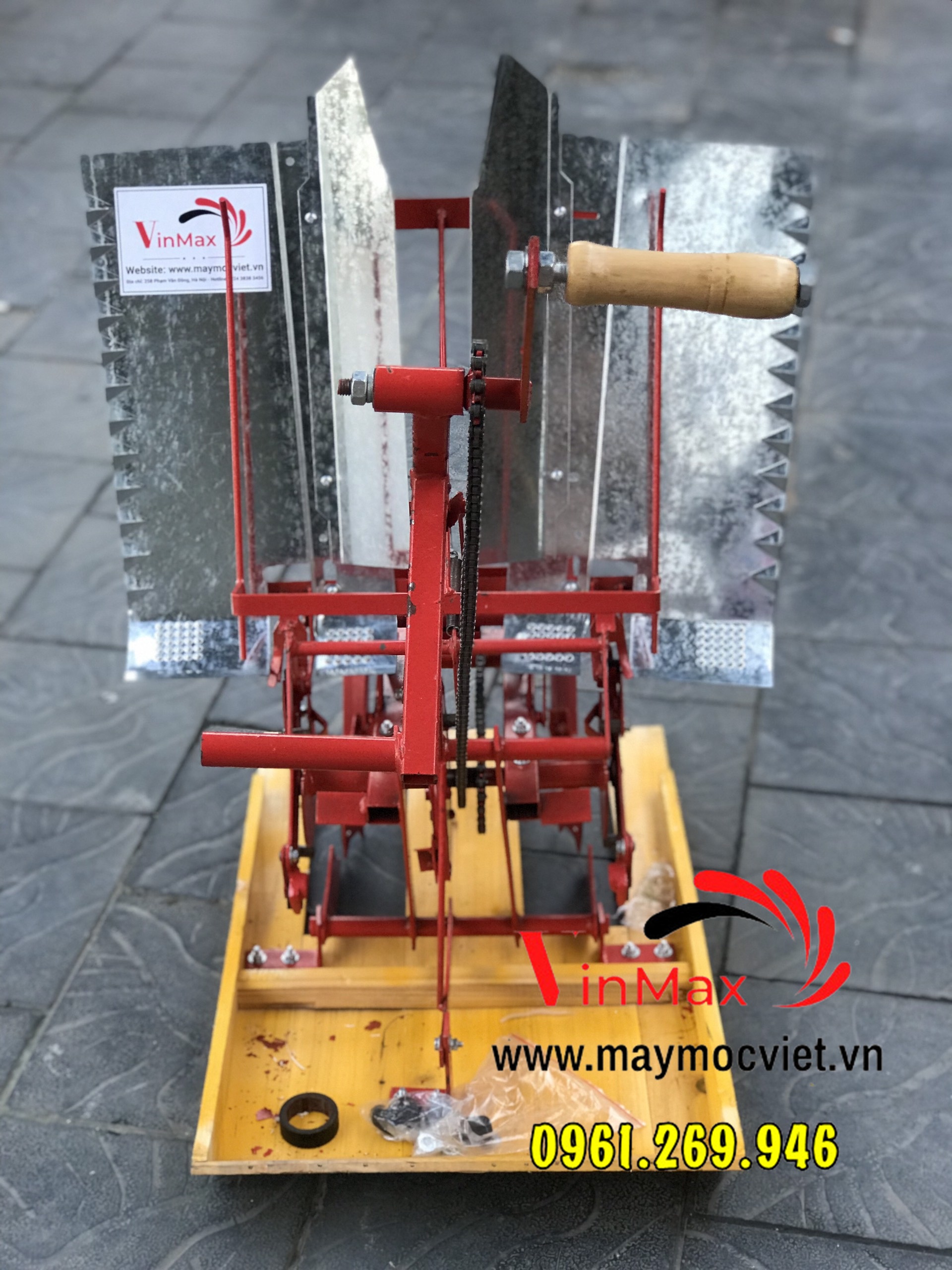 Máy cấy lúa mạ nhổ 2 hàng dắt tay năng suất cao