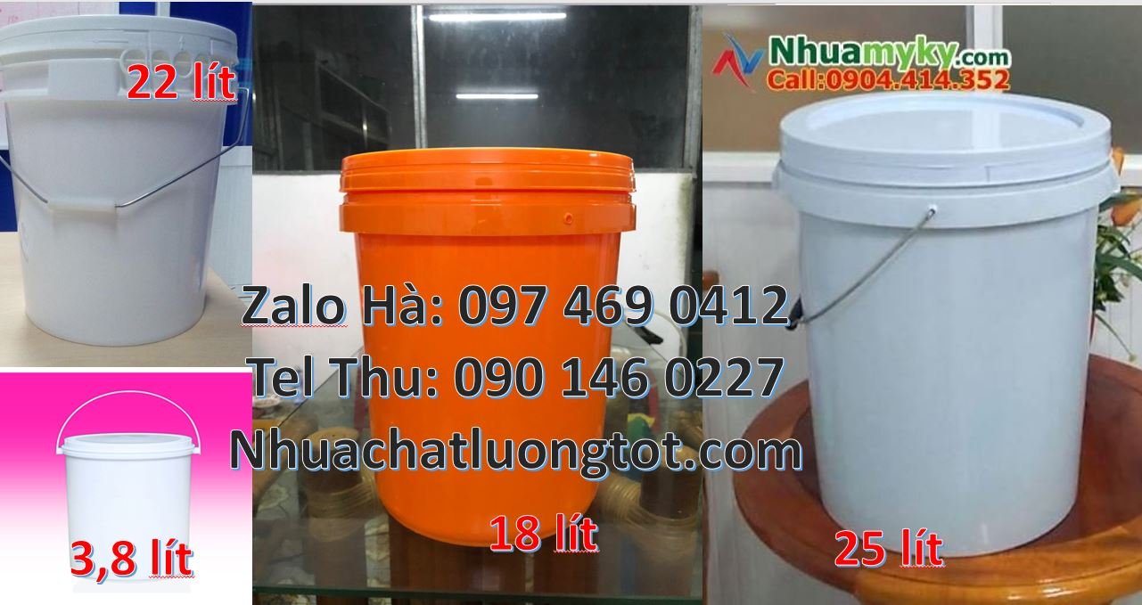 Bán thùng nhựa đựng sơn 19l quai sắt,thùng nhựa 25l nắp đậy chiết rót