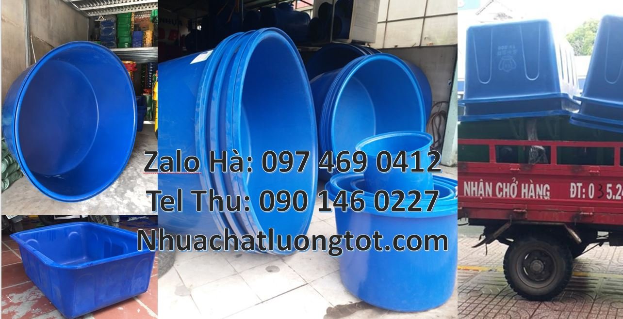 Bán thùng nhựa tròn đựng nước 1000l,thùng nhựa hình chữ nhật 1200l màu