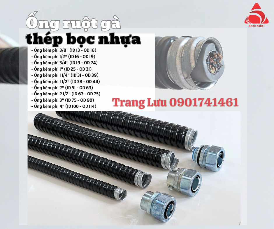 Phân phối ống ruột gà thép bọc nhựa tại Đà Nẵng