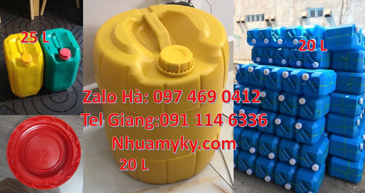 Bán can nhựa 25l có nắp thoát khí,can nhựa 18l tròn đựng nước sinh hoa