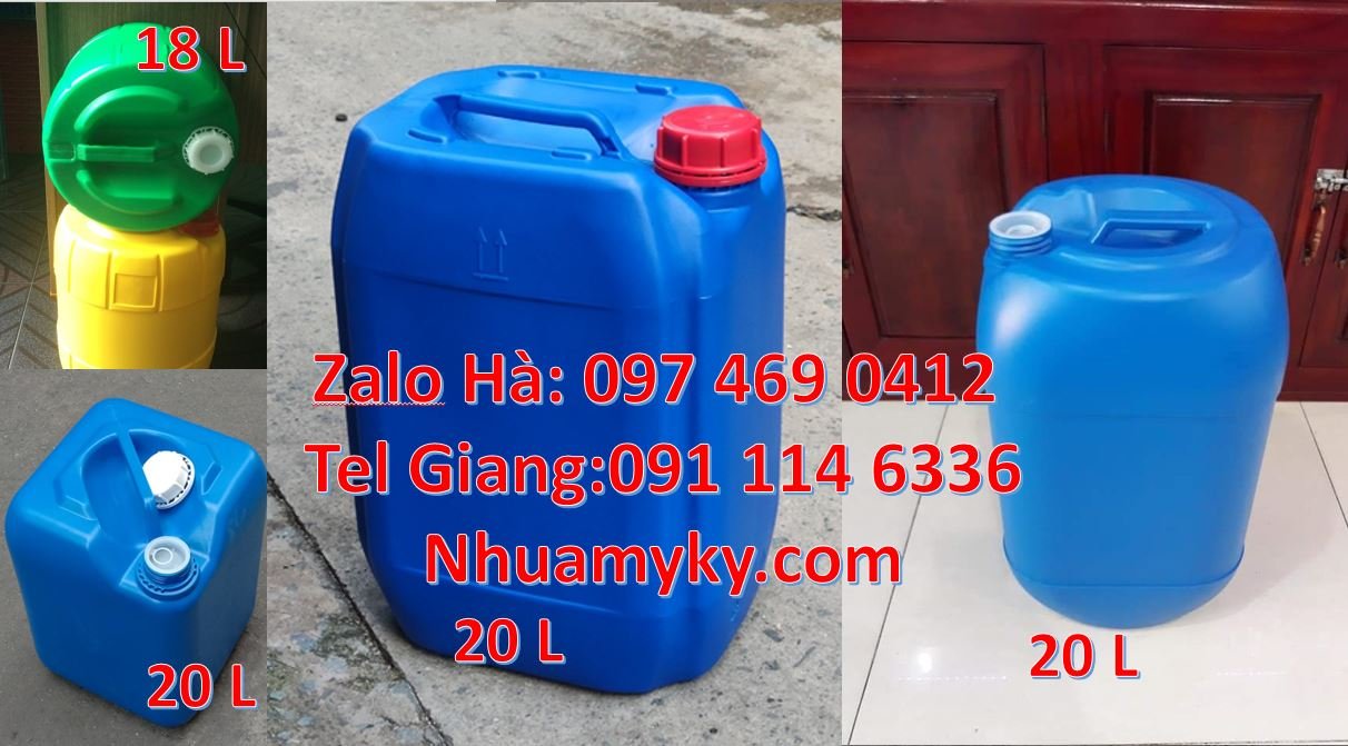 Bán can nhựa 25l có nắp thoát khí,can nhựa 18l tròn đựng nước sinh hoa