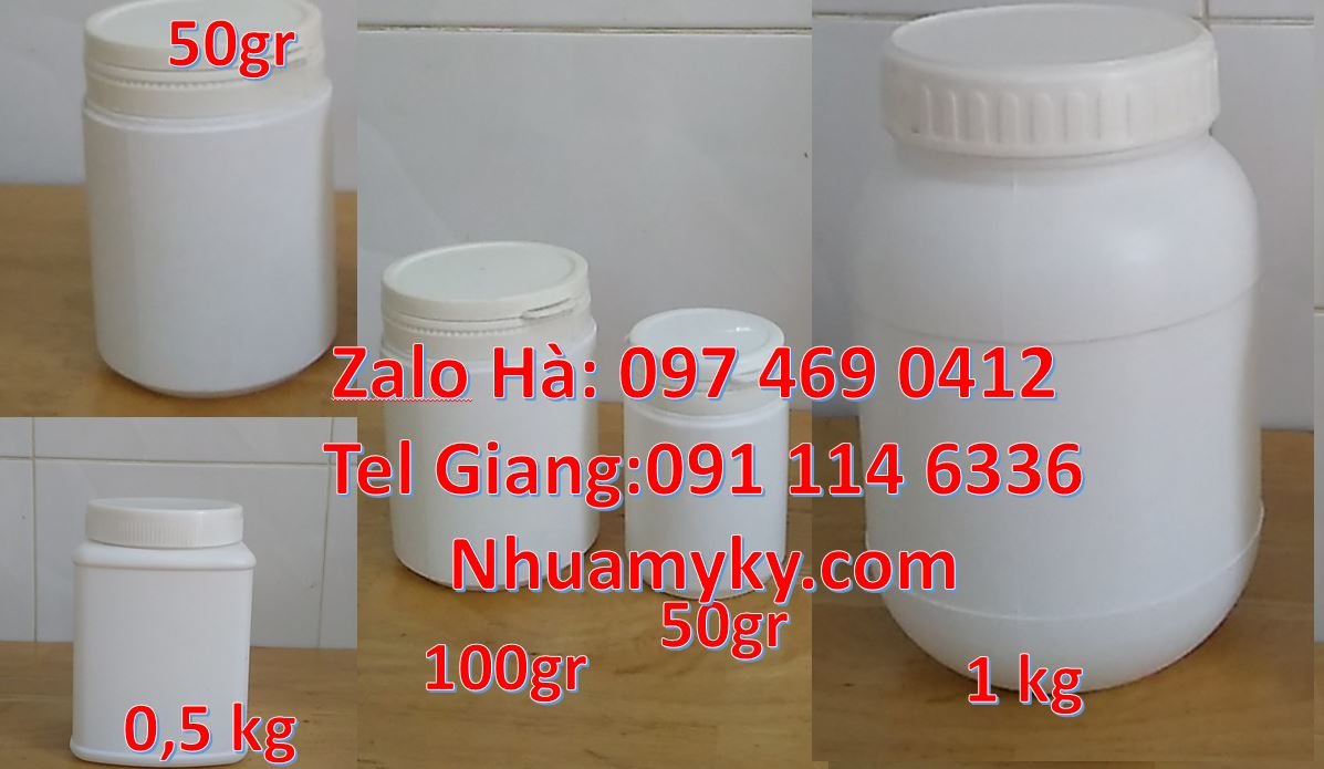 Bán hũ nhựa 0.5kg đựng hóa chất,hũ nhựa 1.5kg đựng bột giặt xà phòng