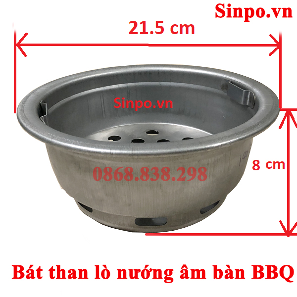 Bát đựng than bếp nướng âm bàn BBQ nhà hàng