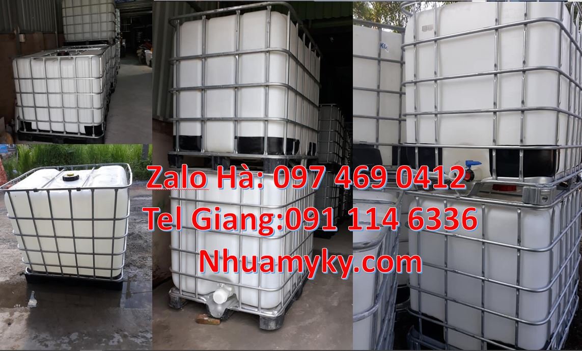 Bán tank nhựa 1000l màu trắng giá rẻ,thùng nhựa 1000l có khung thép rẻ