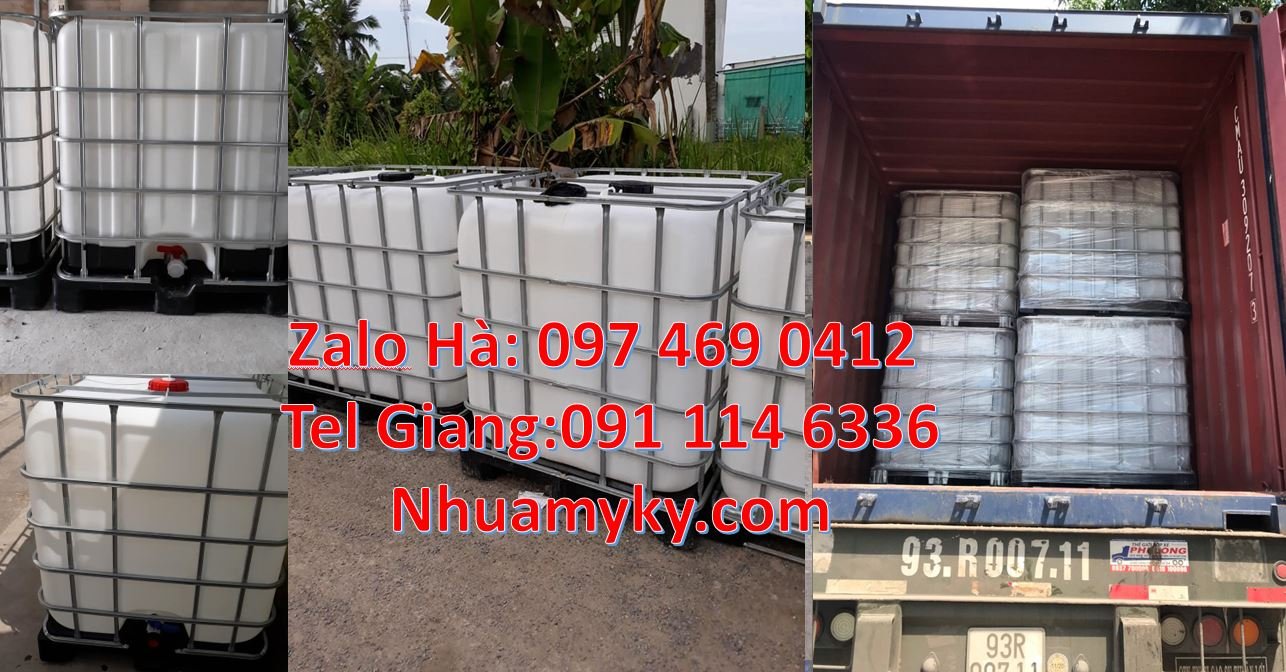 Bán tank nhựa 1000l màu trắng giá rẻ,thùng nhựa 1000l có khung thép rẻ