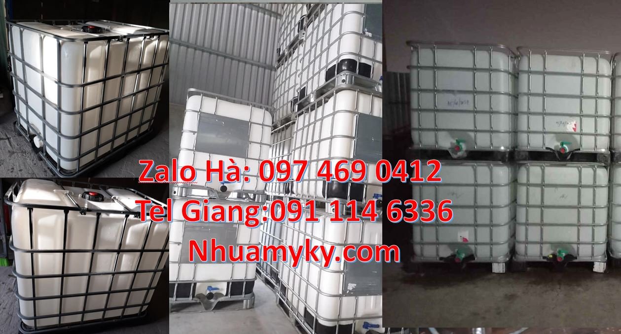 Bán tank nhựa 1000l màu trắng giá rẻ,thùng nhựa 1000l có khung thép rẻ
