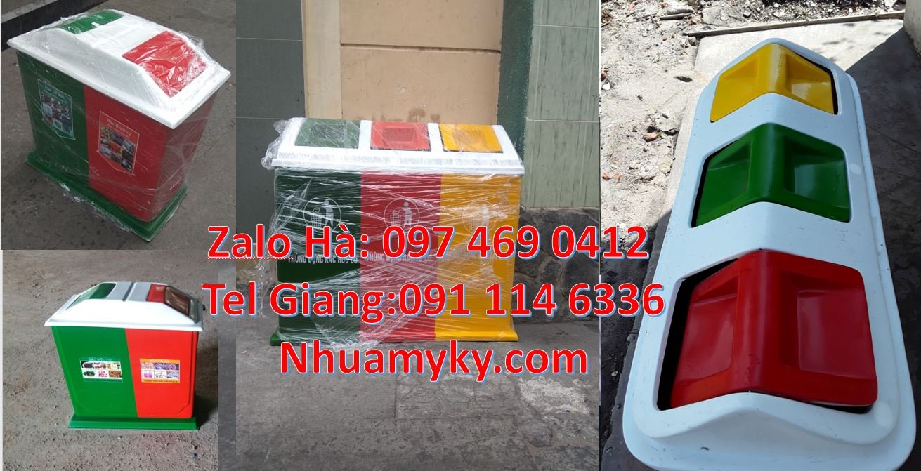 Bán thùng rác 2 ngăn 2 màu y tế,thùng phân loại rác 3 ngăn nắp lật mới
