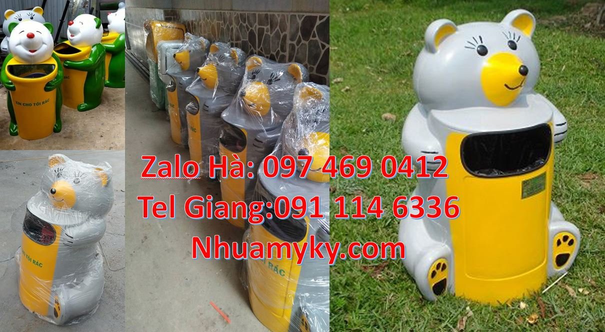 Bán thùng rác hình con thú chất lượng cao,thùng rác hình con gấu trúc