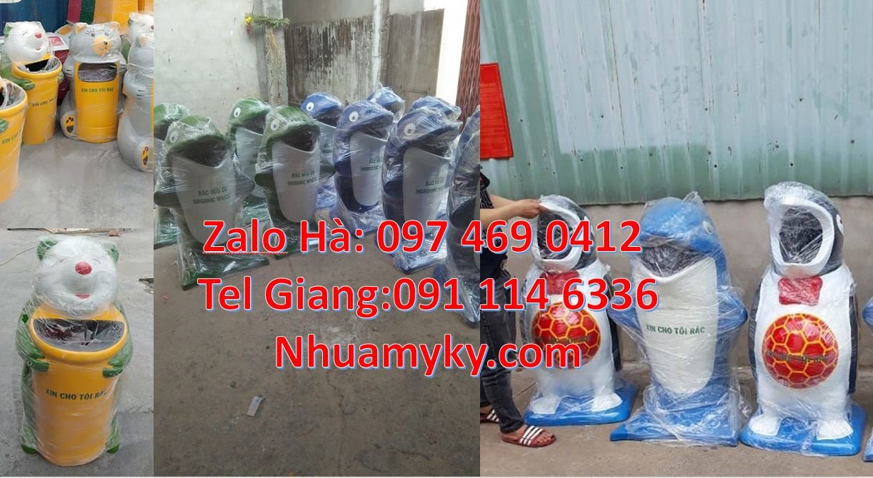 Bán thùng rác hình con thú chất lượng cao,thùng rác hình con gấu trúc